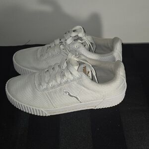 Puma Classic White Carina Canvas Sneakers